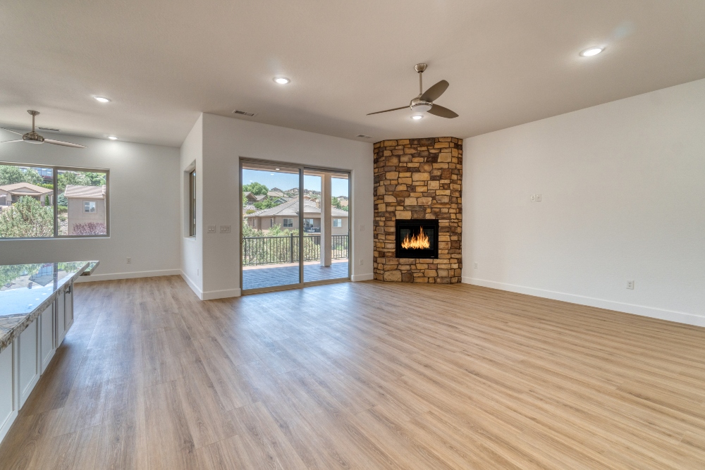 living area with hardwood floors